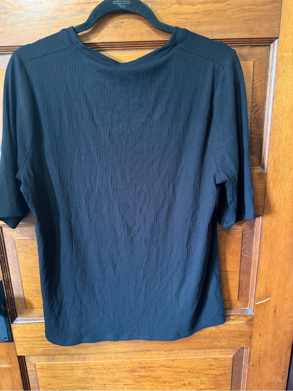 Splendid Women’s Black Ribbed Short-Sleeve Tee - Picture 2 of 4